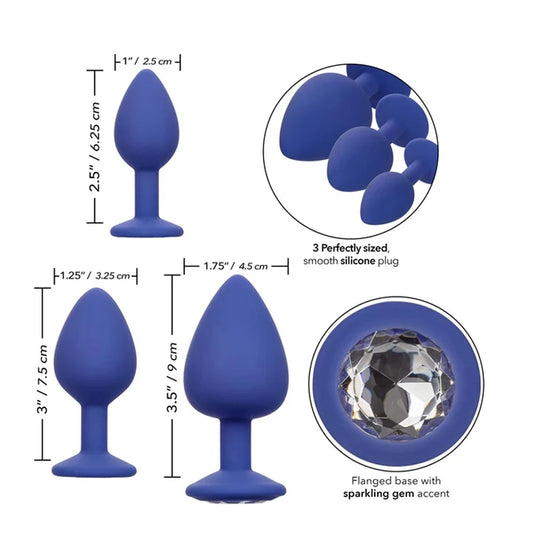 Calexotics Cheeky Gems 3 pcs Anal Alıştırıcı Silikon Plug Set