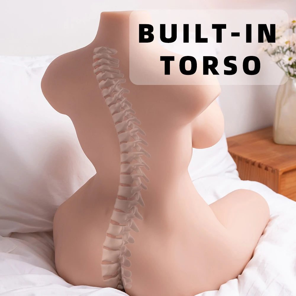 Shequ Tidy Doll İtme Fonkiyon İskelet Yarım Vücut Masturbator SQ-MAT20066