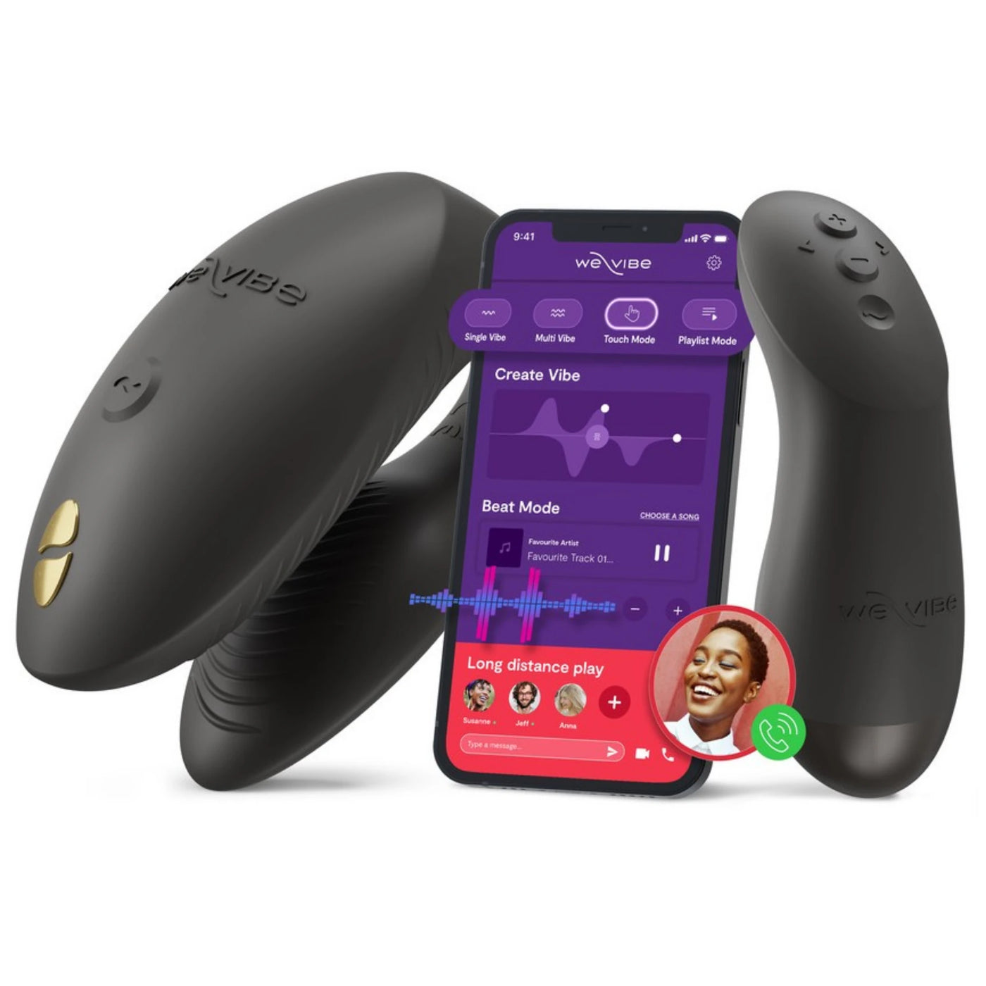 We-Vibe Chorus Pro App-Controlled Couples Vibratör-Black
