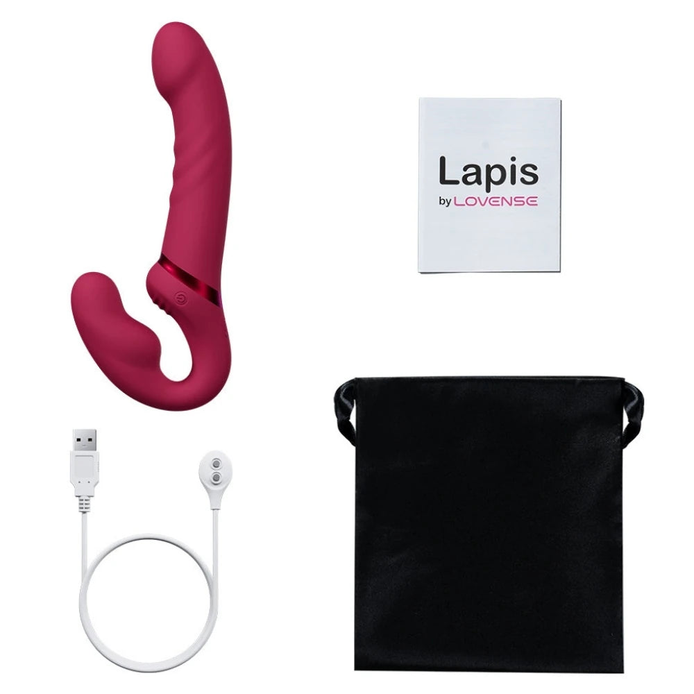 Lovense Lapis Telefon Kontrollü Titreşimli Strapless Strapon Dildo