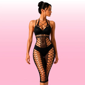 Erox She Fantasy Wear Halter Bodycon Dress Vücut Çorabı