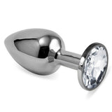 Erox Luxury Silver Beyaz Taşlı Büyük Metal Anal Plug