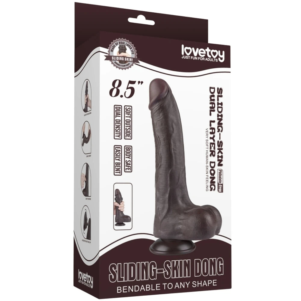 Lovetoy Sliding Skin Dildo Hareketli Deri Özellikli 22 Cm Realistik Zenci Penis