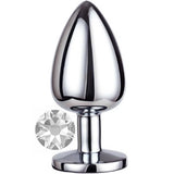 Erox Anal Fantasy Luxury Diamond White Taşlı Metal Anal Plug - Medium