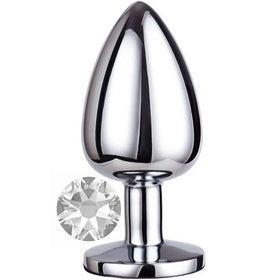 Erox Anal Fantasy Luxury Diamond White Taşlı Metal Anal Plug - Medium