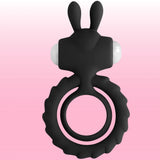 Erox The Cock Ring Nuo Rabbit Klitoral Titreşimli Penis Halkası - Black