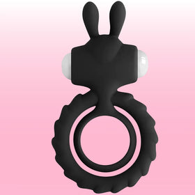 Erox The Cock Ring Nuo Rabbit Klitoral Titreşimli Penis Halkası - Black
