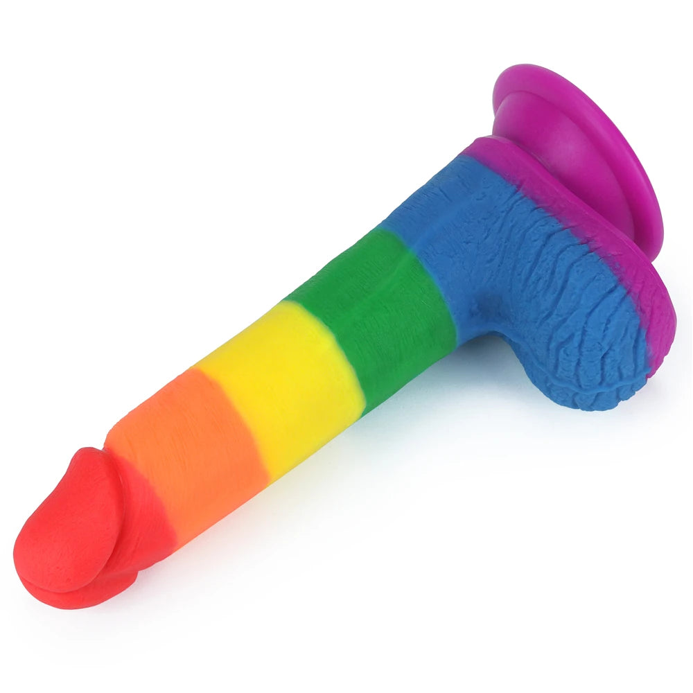 Lovetoy Prider Dildo 19.5 cm Renkli Soft Doku Realistik Penis LV410026