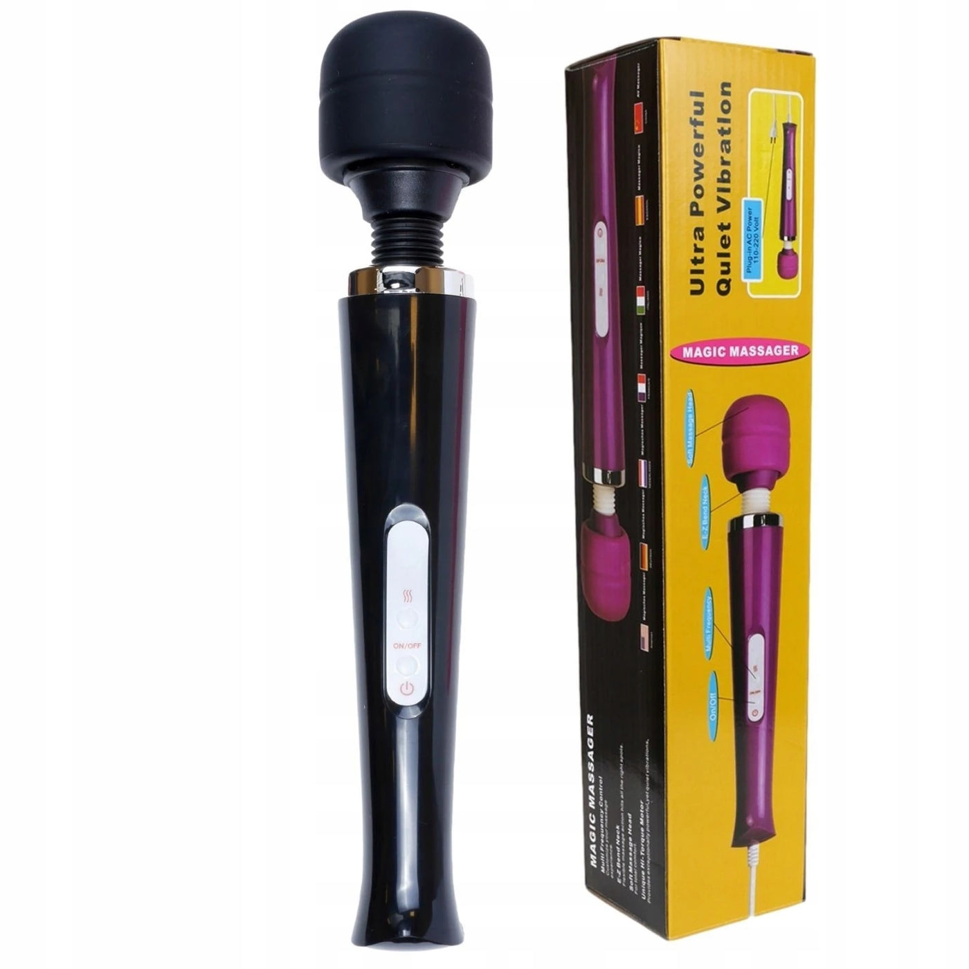 Erox Magic Massager Black Profesyonel 10 Modlu Güçlü Masaj Aleti