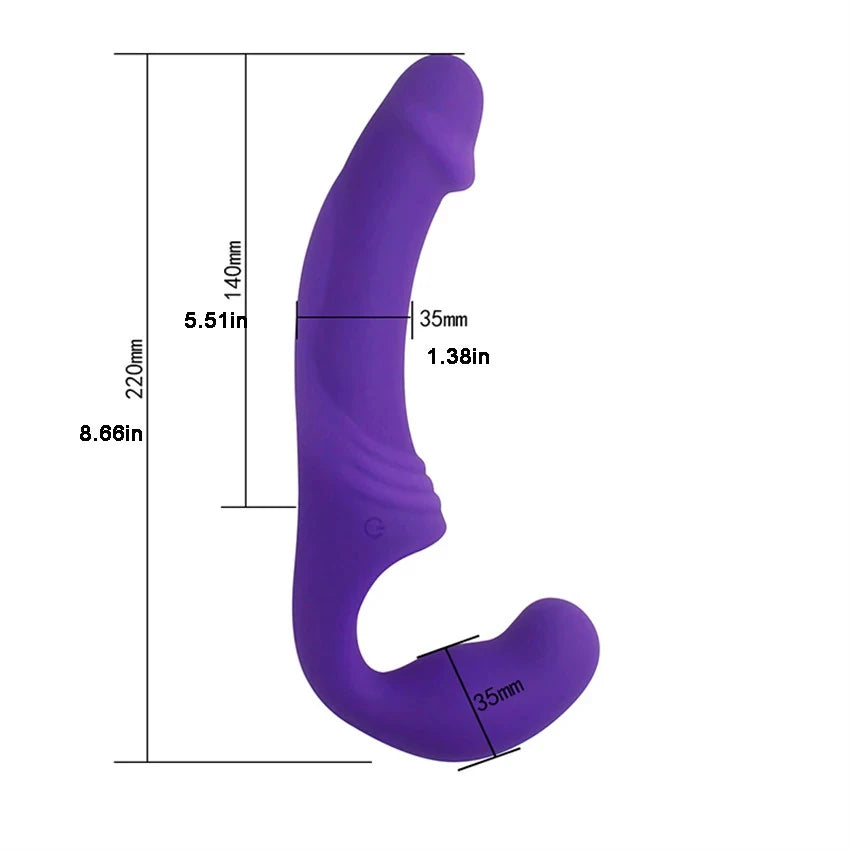 Aphrodisia Double Rider Uzaktan Kumandalı Strapless Strap-On Vibratör-Purple