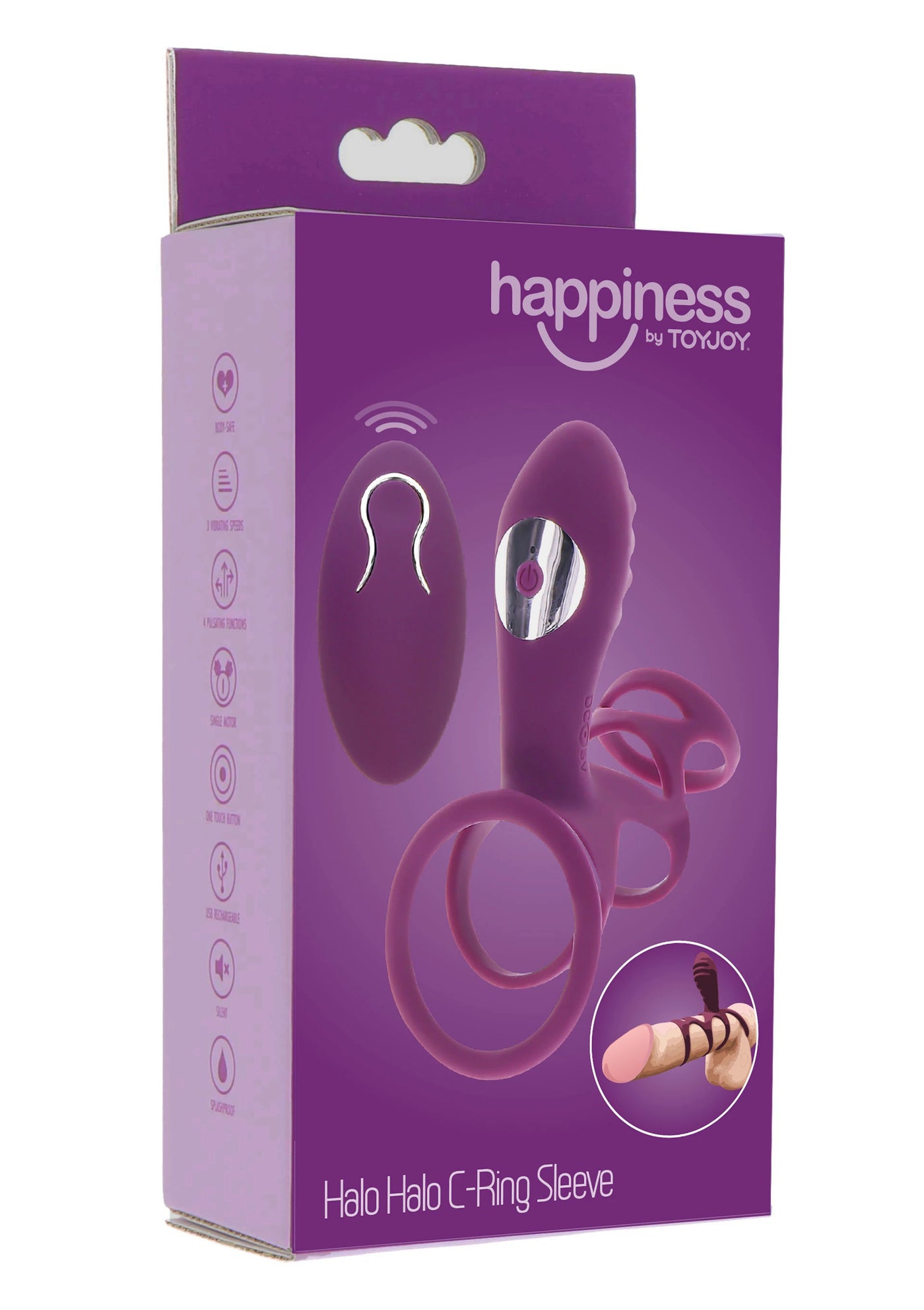 ToyJoy Happiness Halo Halo C-Ring Sleeve Titreşimli Penis Halkası