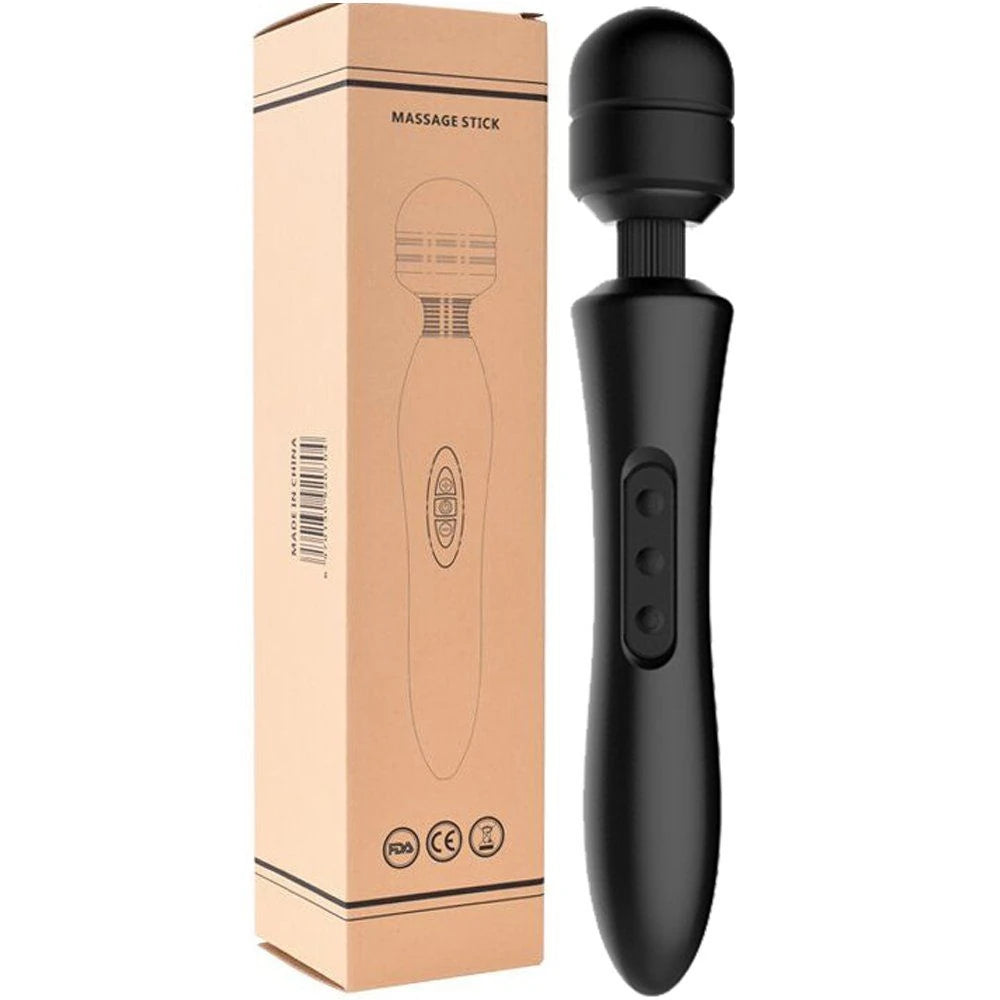 Erox Magic Wand Double Massager Masaj Wand Vibratör-Black