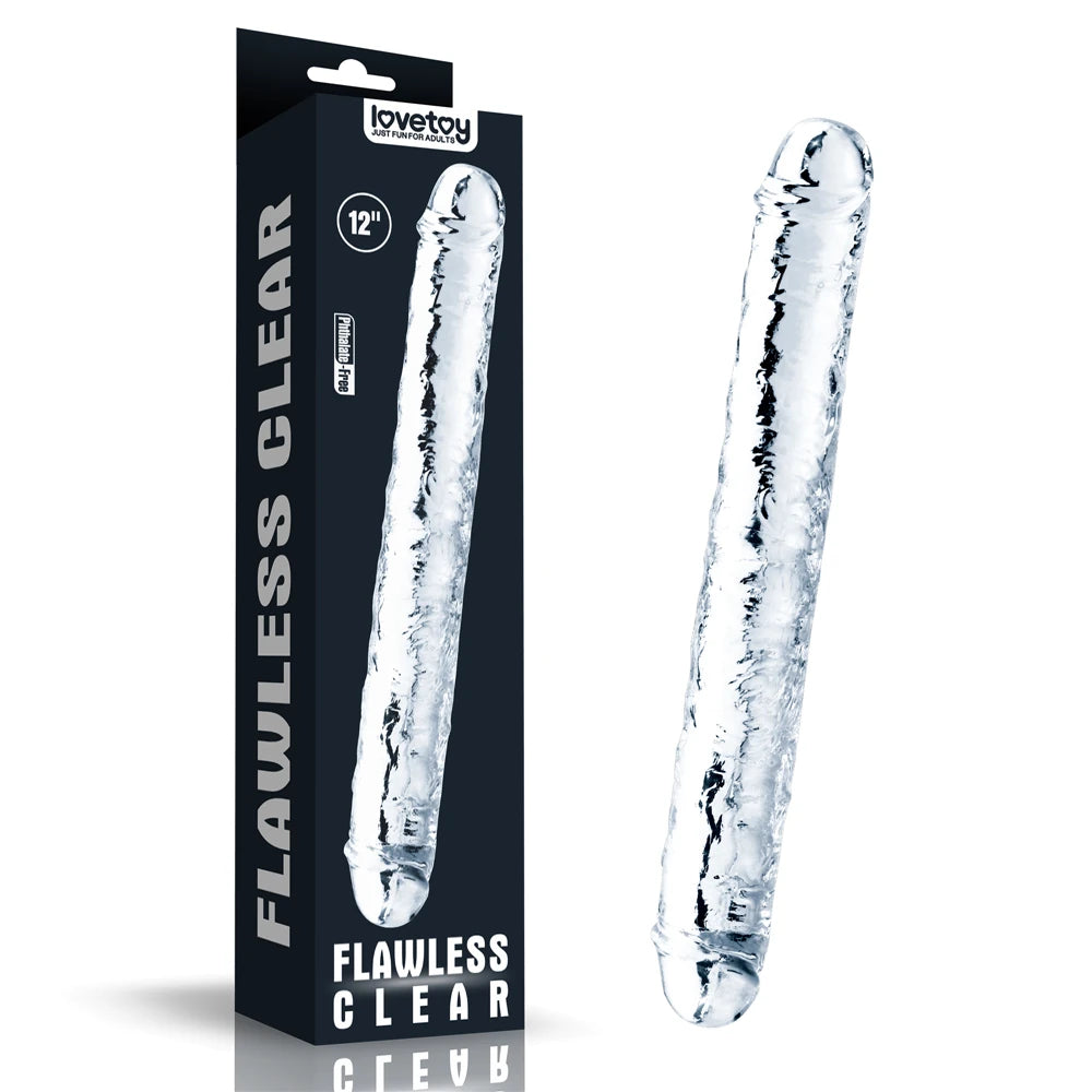 Lovetoy Flawless Clear Dildo 30 cm Çift Taraflı Realistik Penis LV310018