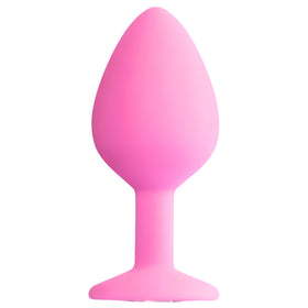 Erox The Anal Fantasy Kristal Taşlı Pembe Silikon Anal Plug - Small