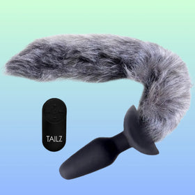 Xr Tailz Waggerz Grey Titreşimli Uzaktan Kumandalı Kuyruklu Anal Plug