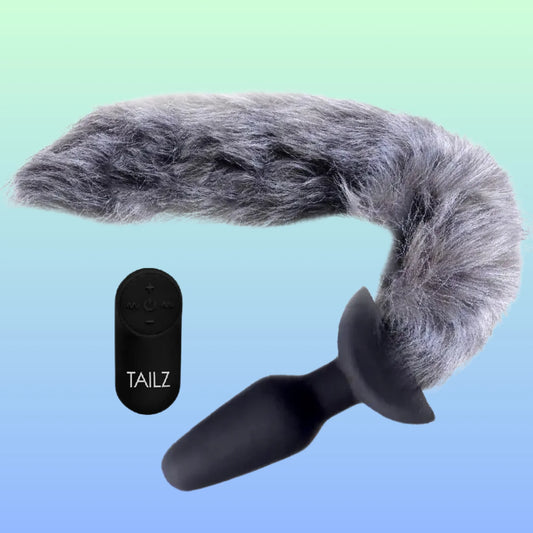 Xr Tailz Waggerz Grey Titreşimli Uzaktan Kumandalı Kuyruklu Anal Plug