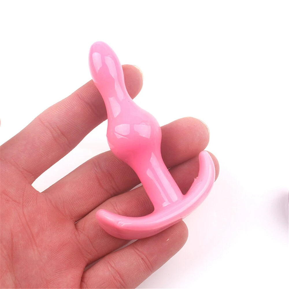 Erox Anal Fantasy Two Ribbed Silikon Anal Alıştırıcı Plug-Pink