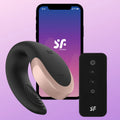 Satisfyer Double Love Telefon ve Kumanda Kontrollü Vibratör-Black