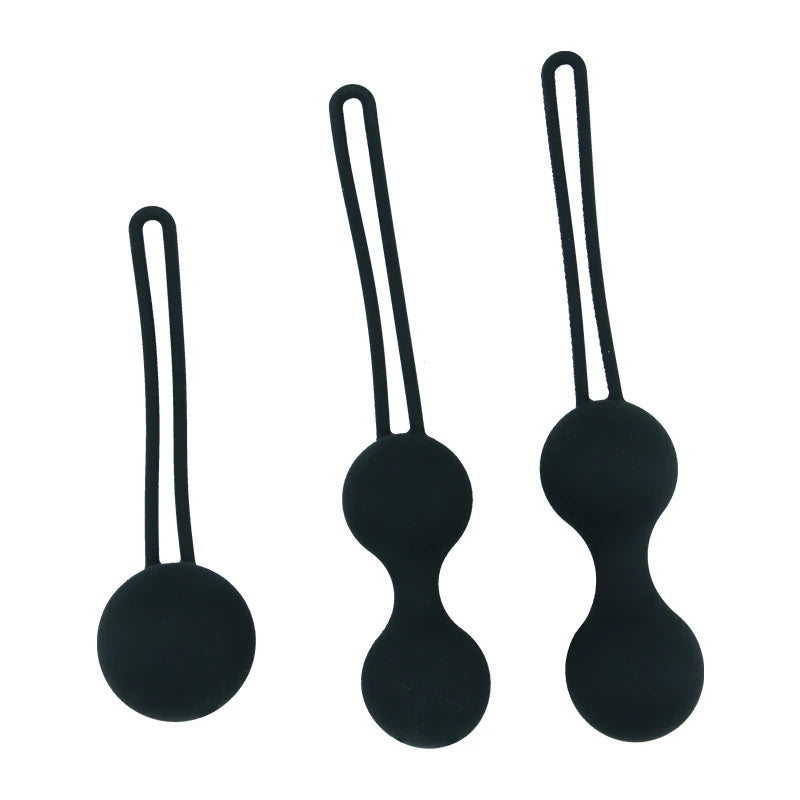 Erox Kegel Balls Exercisers Metal Ağırlıklı Kegel Egzersiz Topu Set-Black