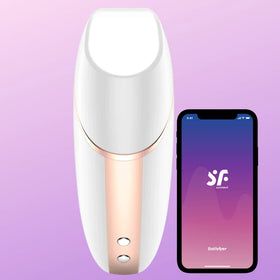 Satisfyer Love Triangle Telefon Kontrollü Emiş Güçlü Vibratör-Whtie
