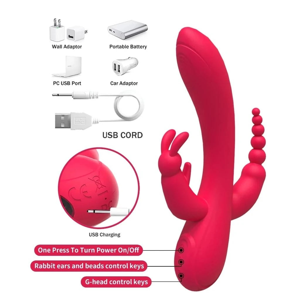Erox World Meilisa 3 İn 1 Clitoral Massager Rabbit Vibratör