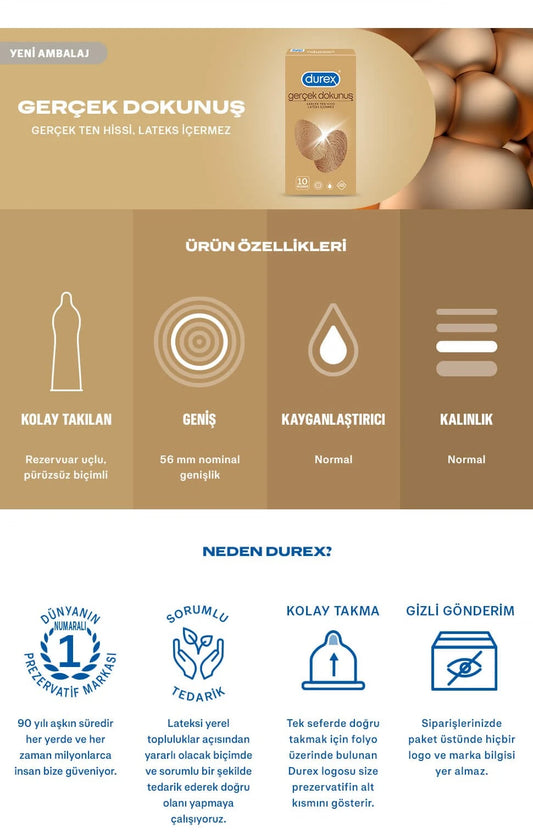 Durex Gerçek Dokunuş 10'lu Prezervatif