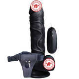 Xise Dildo Series Beat Strapon 19 cm Kemerli Titreşimli Realistik Penis-Black