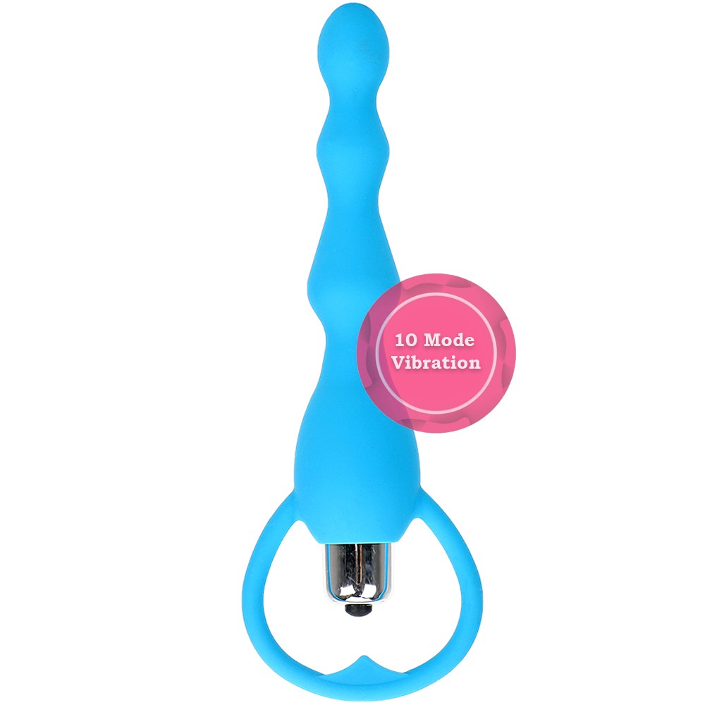 Erox Anal Fantasy Boğumlu 10 Mod Titreşimli Anal Vibratör-Blue