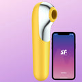 Satisfyer Dual Love Telefon Kontrollü Emiş Güçlü Vibratör-Yellow