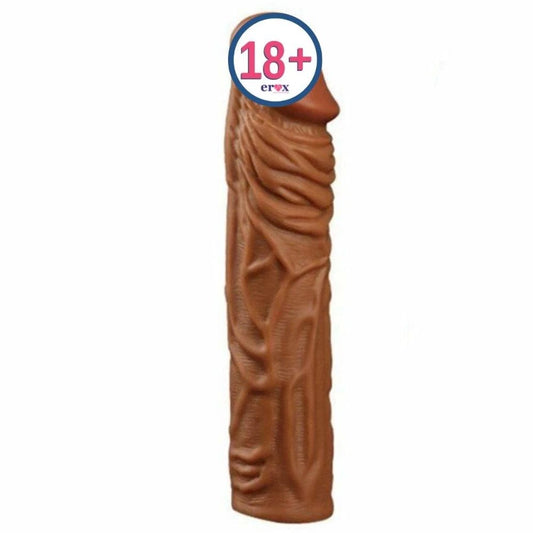 Erox Yumuşak Et Dokulu 19 Cm Melez Penis Kılıfı
