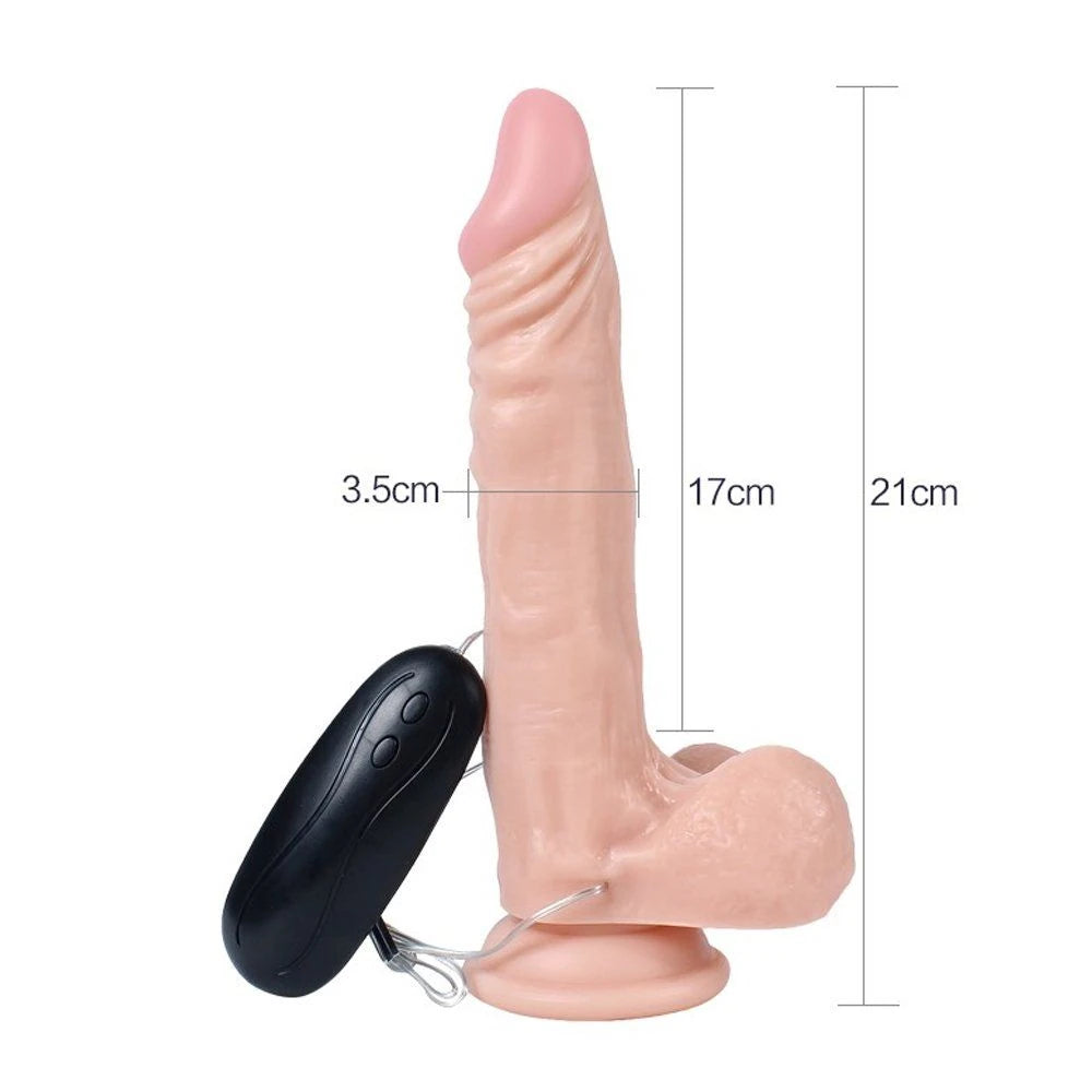 Xise Dildo Series Yuan 21 cm Titreşimli Realistik Penis XS-WBC10030-V