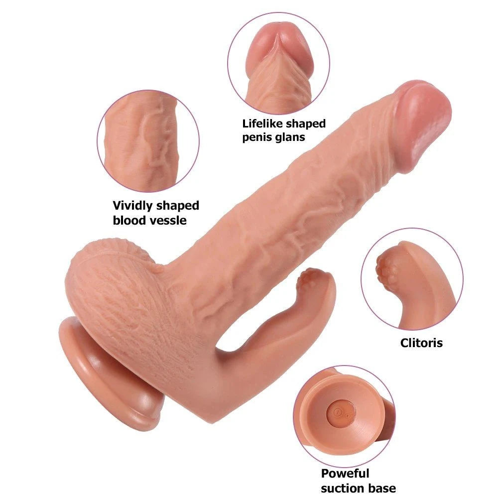Dildo Series Hadun Klitoris Stimülasyon Dual Titreşimli Realistik Penis