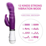 Erox Bunny Vibe Klitoral Rabbit G-Spot Vibratör-Purple