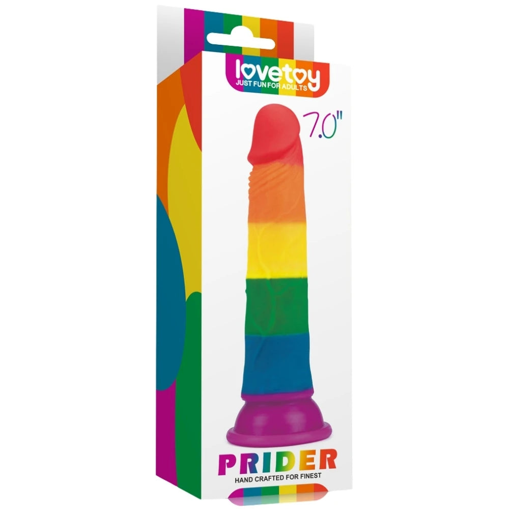 Lovetoy Prider Dildo 18.5 cm Renkli Soft Doku Realistik Penis LV410025