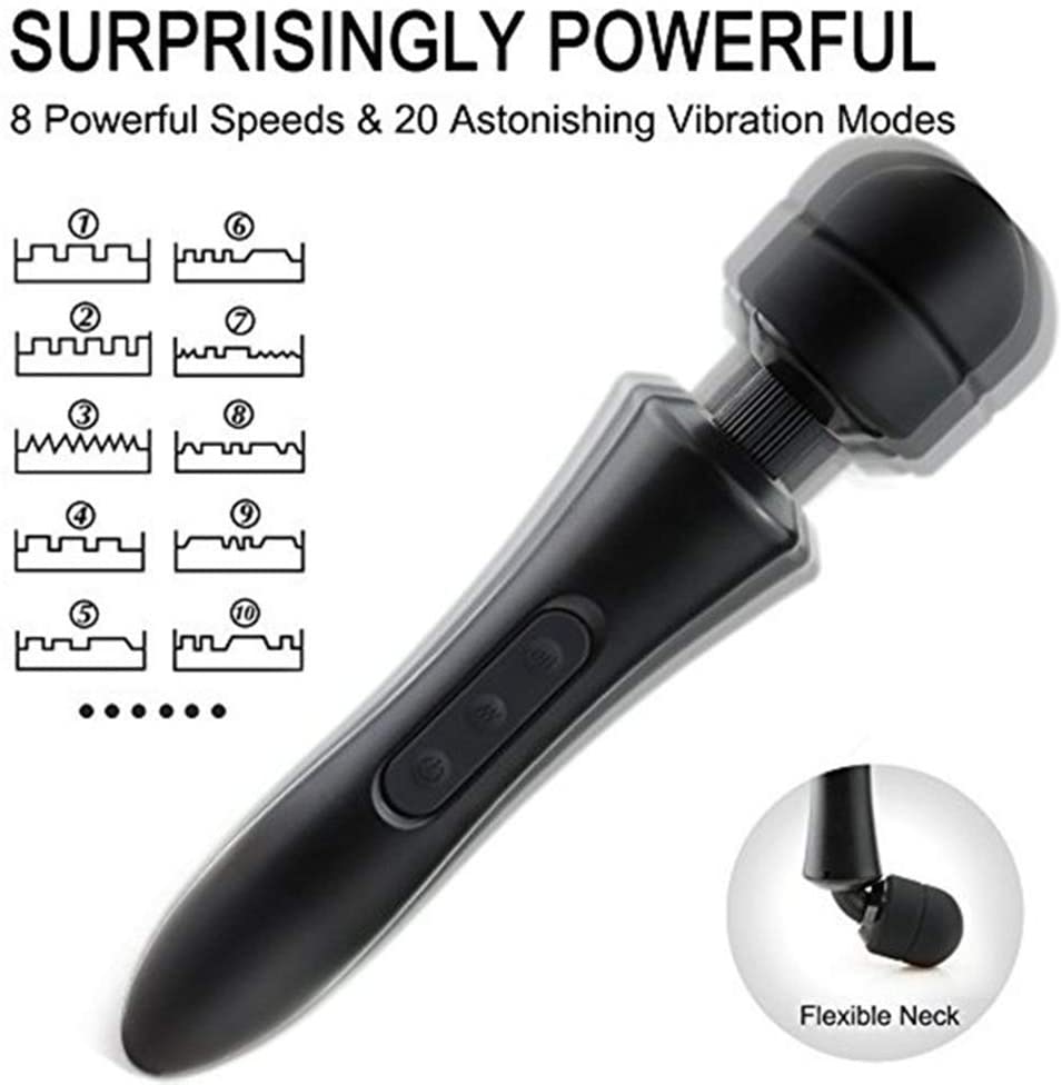 Erox Magic Wand Double Massager Masaj Wand Vibratör-Black