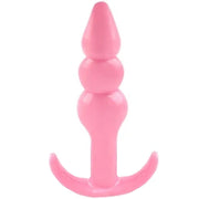 Erox Anal Fantasy Ribbled Silicone Jelly Butt Plug Anal Alıştırıcı-Pink