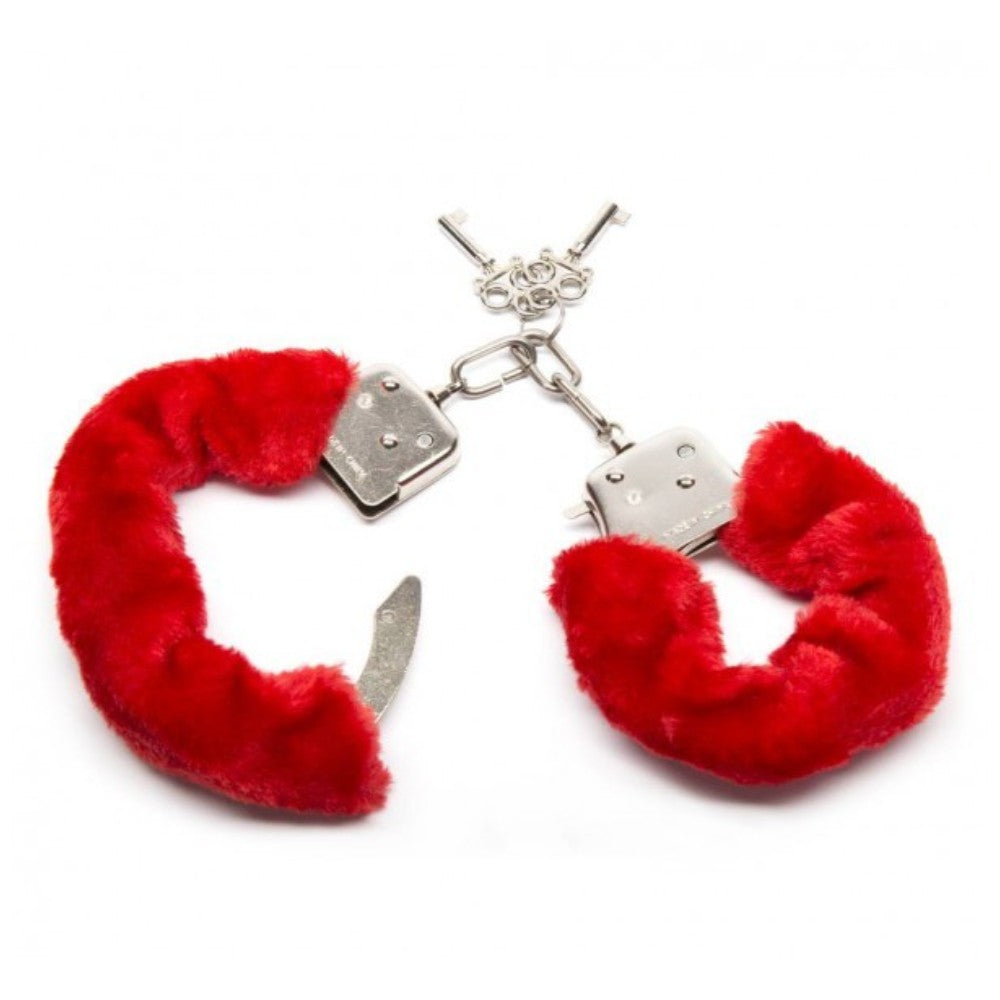 Fetish Fantasy Series Metalic Hand Cuffs Peluşlu Metal Kelepçe Kırmızı