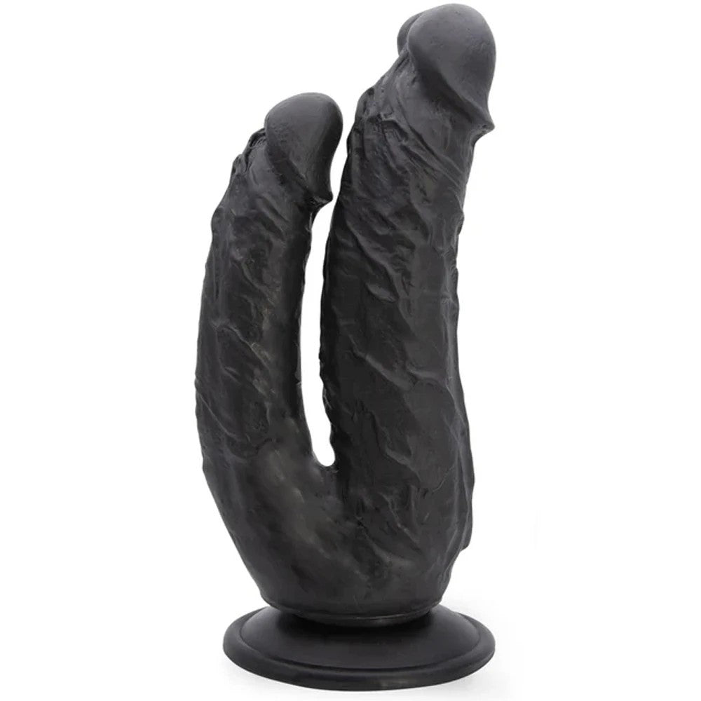 Dildo Series Lifelike G-Spot Anal ve Vajinal Çift Taraflı Belden Bağlamalı Realistik Penis Black