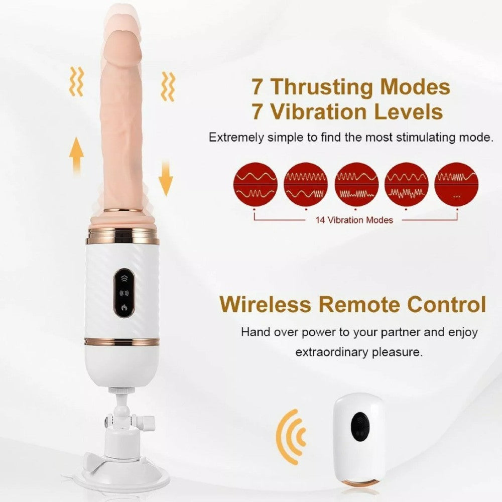 Dibe Cyclone Thrusting Uzaktan Kumandalı İleri Geri Hareketli Isıtmalı Seks Makinesi