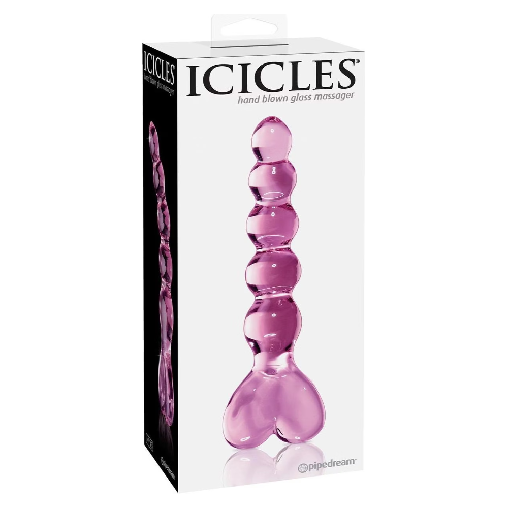 Pipedream Icicles No. 43 Beaded Hand Blown Glass Massager Cam Dildo
