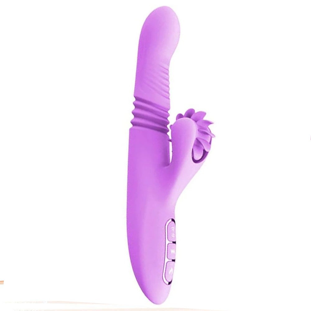 Dibe Haloy Vella Thrusting İleri Geri Hareketli Rabbit Stimulatör Vibratör Pink