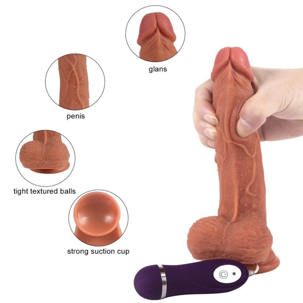 Dildo Series Little Dean 19 Cm Çift Katmanlı Titreşimli Realistik Penis SQ-WBD10007S-V