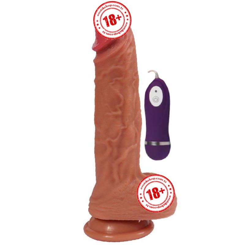 Dildo Series Dylan 21 cm 10 Mod Natural Doku Titreşimli Penis