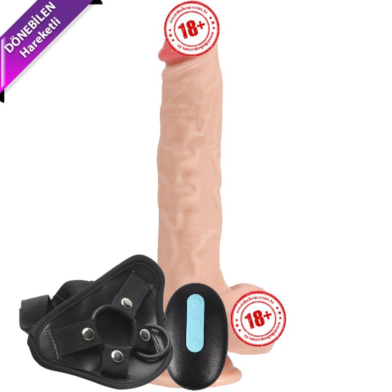 Dildo Series Hallen Belden Bağlamalı Hareketli Penis 23 cm