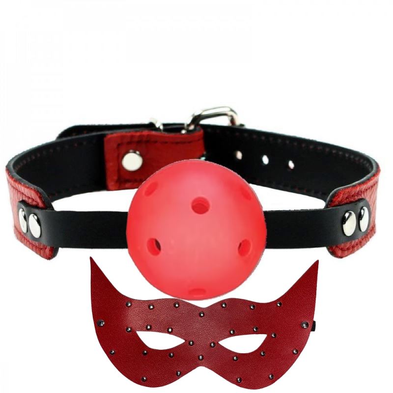 Erox Fetish Fantasy Series Master Ball Gag Red Nefes Alınabilir Ağız Topu ve Maske