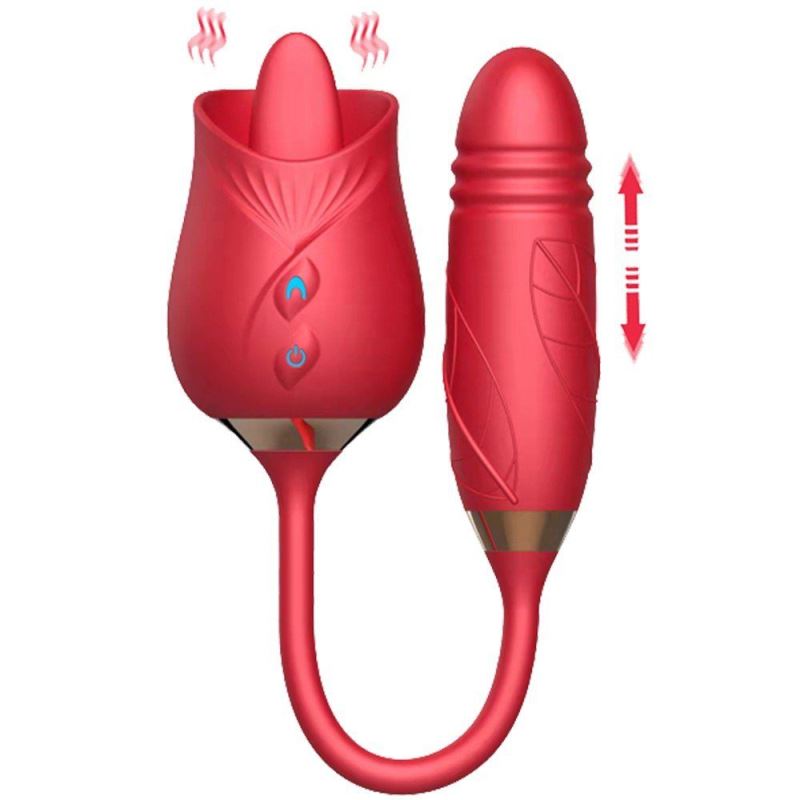 Erox Rose Tongue Dil ve İleri Geri Hareketli Gül Vibratör