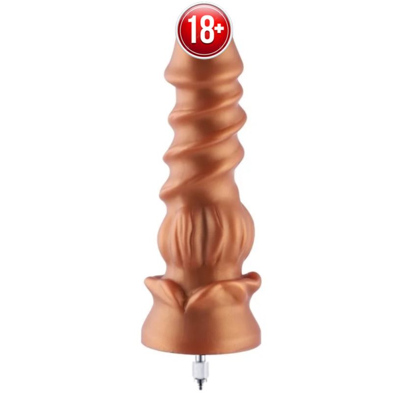 Hismith Sex Machine Dildo KlicLok Flower Gold Medium 23 cm