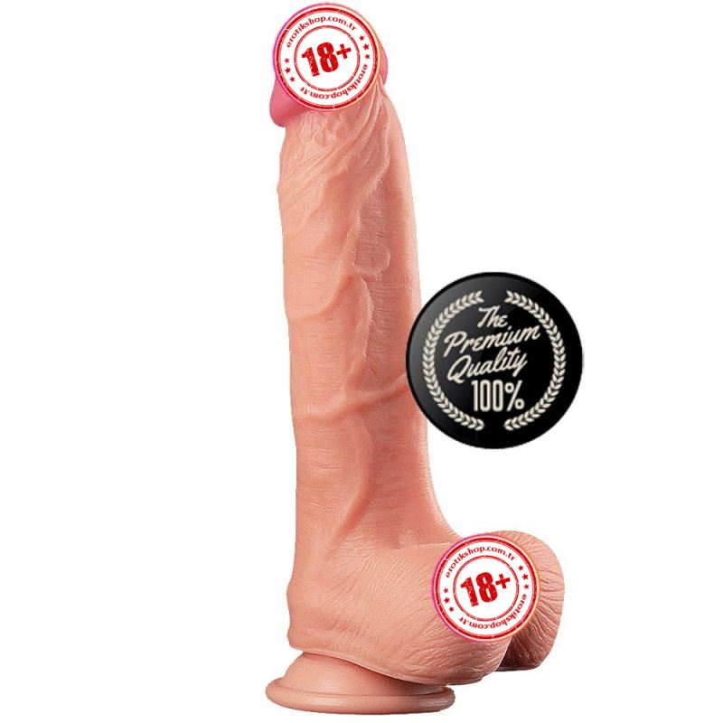 Lovetoy Dual Layered Platinum Silicone Cock 25 cm Realistik Penis LV411010