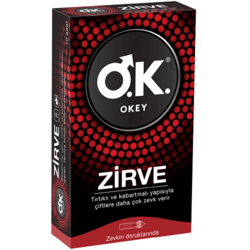 Okey Zirve Tırtıklı ve Kabartmalı Prezervatif 10`lu Paket