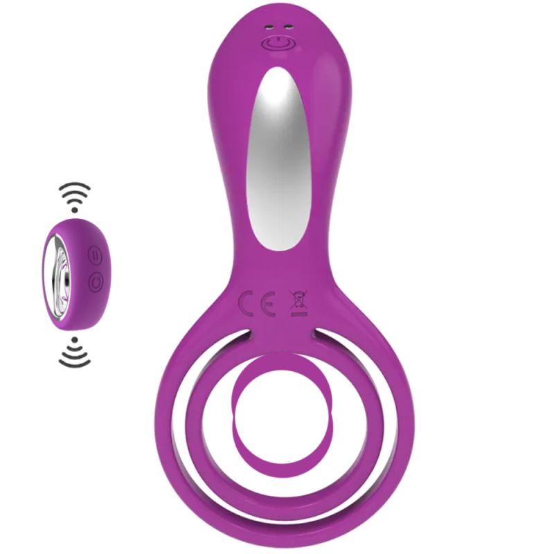 Sexual Cockring Clitoral Stimulation Uzaktan Kumandalı Penis Halkası-Purple